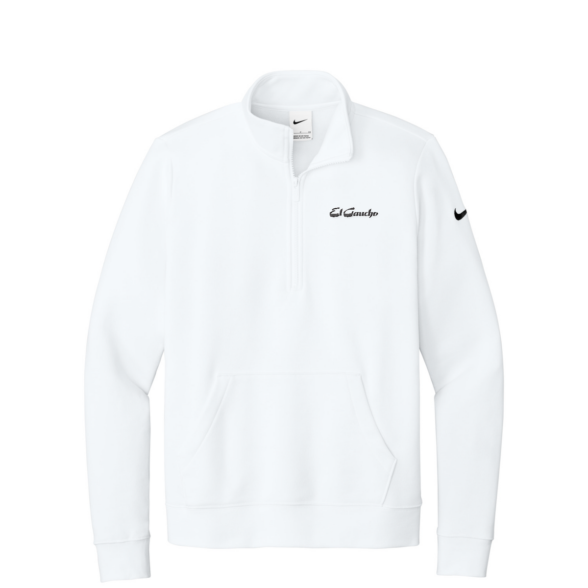 Nike Women's Club Fleece Sleeve Swoosh 1/2-Zip Embroidered - El Gaucho — White