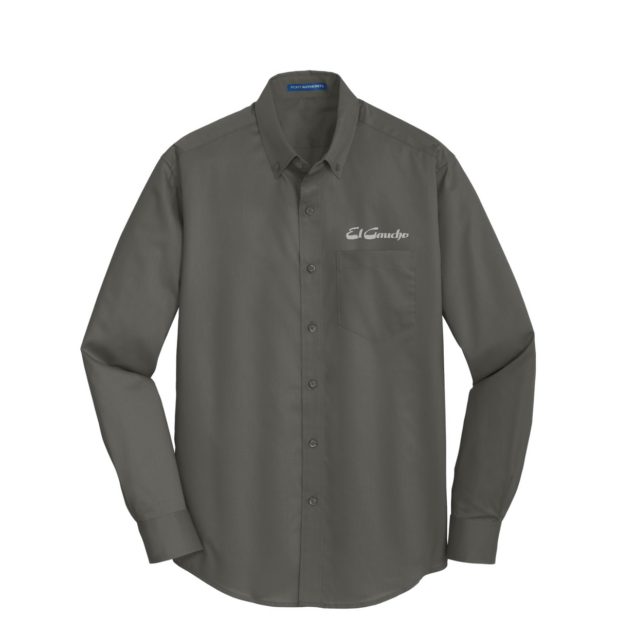 Port Authority SuperPro Twill Shirt Embroidered - El Gaucho — Sterling Grey