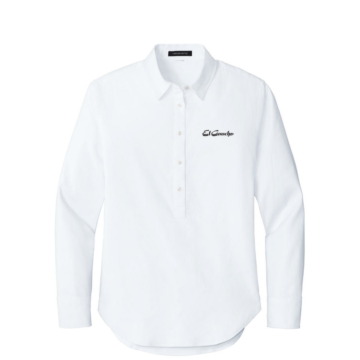 Mercer+Mettle Women's Long Sleeve Modern Oxford Shirt Embroidered - El Gaucho — White