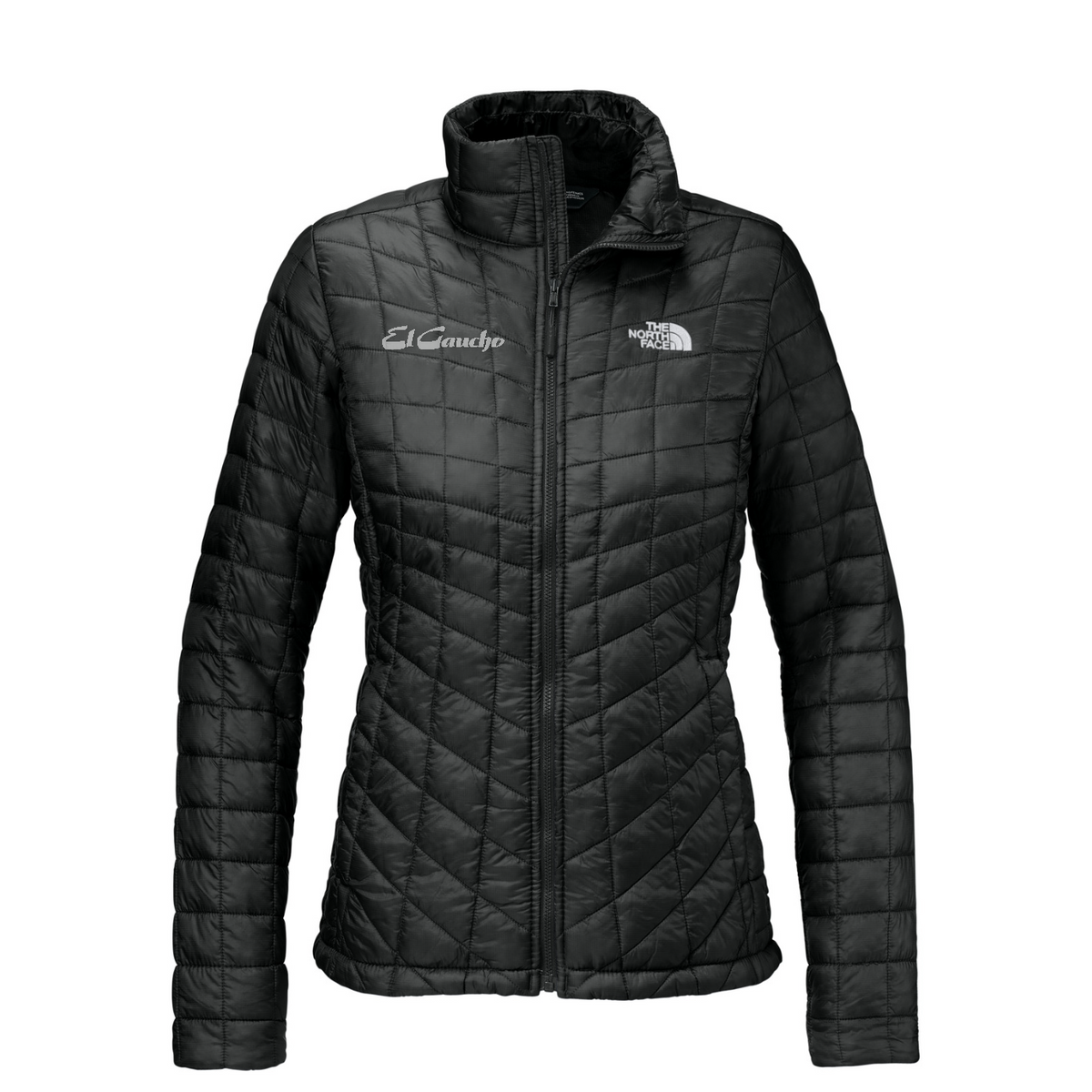 The North Face Women's ThermoBall Trekker Jacket Embroidered - El Gaucho — TNF Matte Black