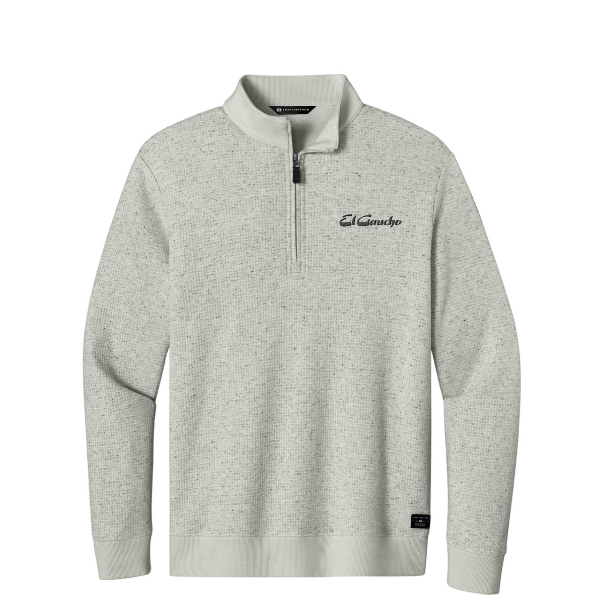 TravisMathew Waffle 1/4-Zip Embroidered - El Gaucho — Light Grey Heather