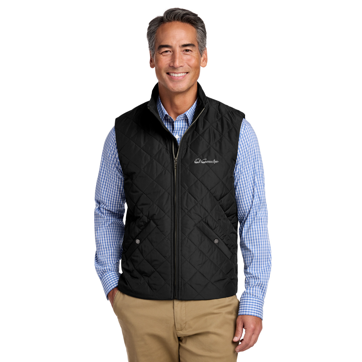 Brooks Brothers Quilted Vest Embroidered - El Gaucho — model
