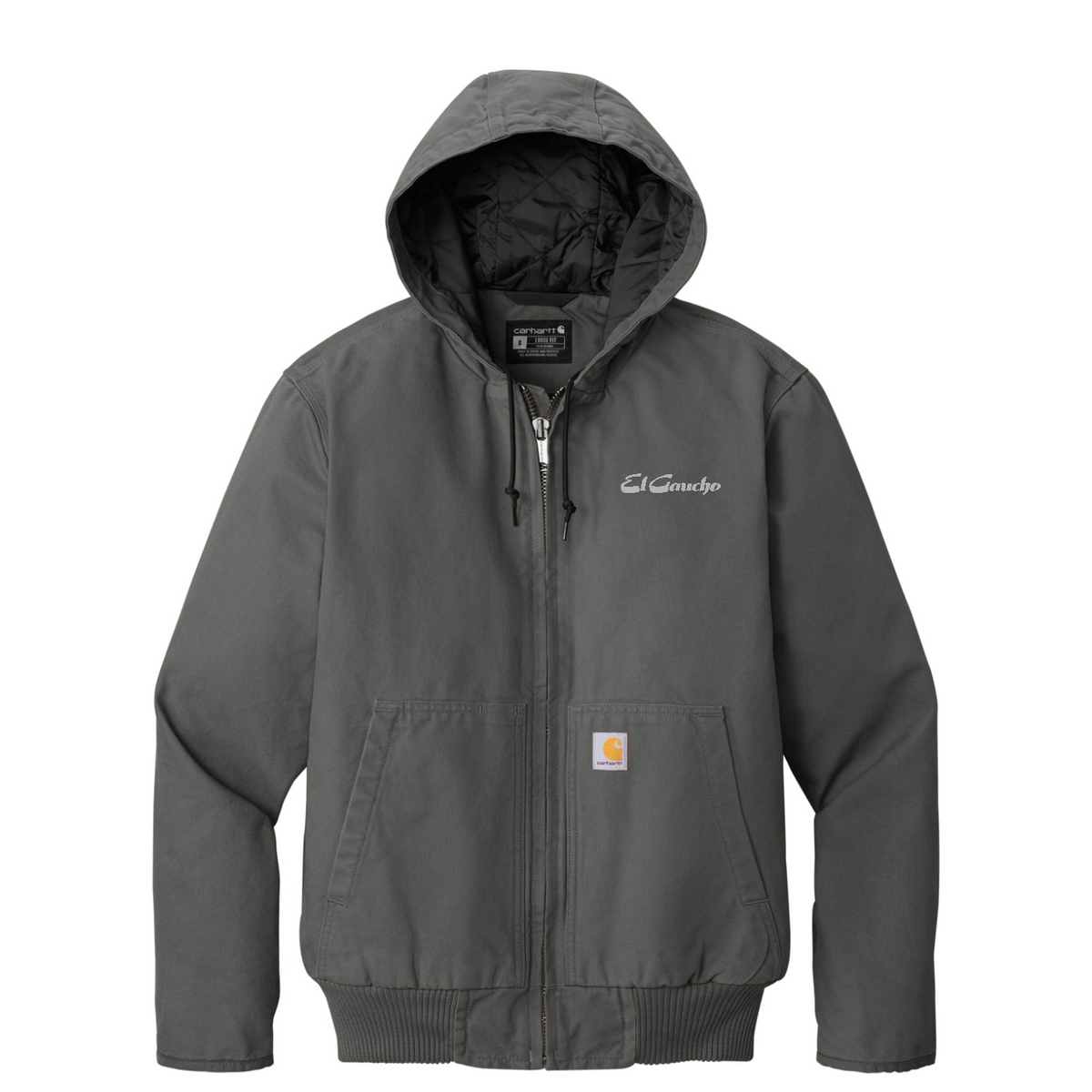 Carhartt Washed Duck Active Jac Embroidered - El Gaucho — Gravel