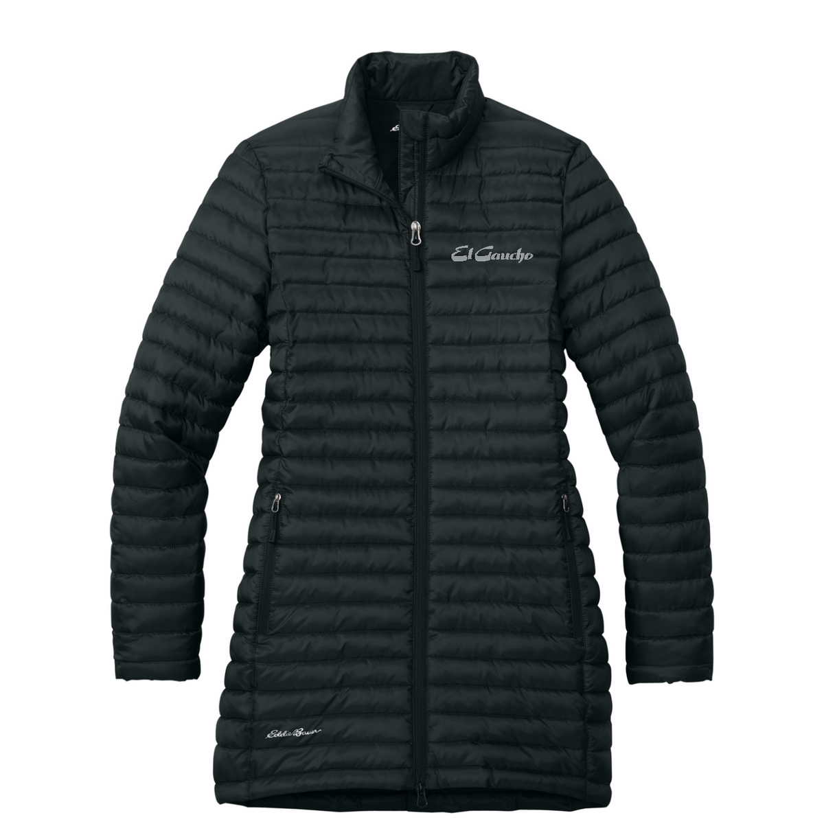 Eddie Bauer Women's Packable Quilted Full-Zip Embroidered - El Gaucho — Black