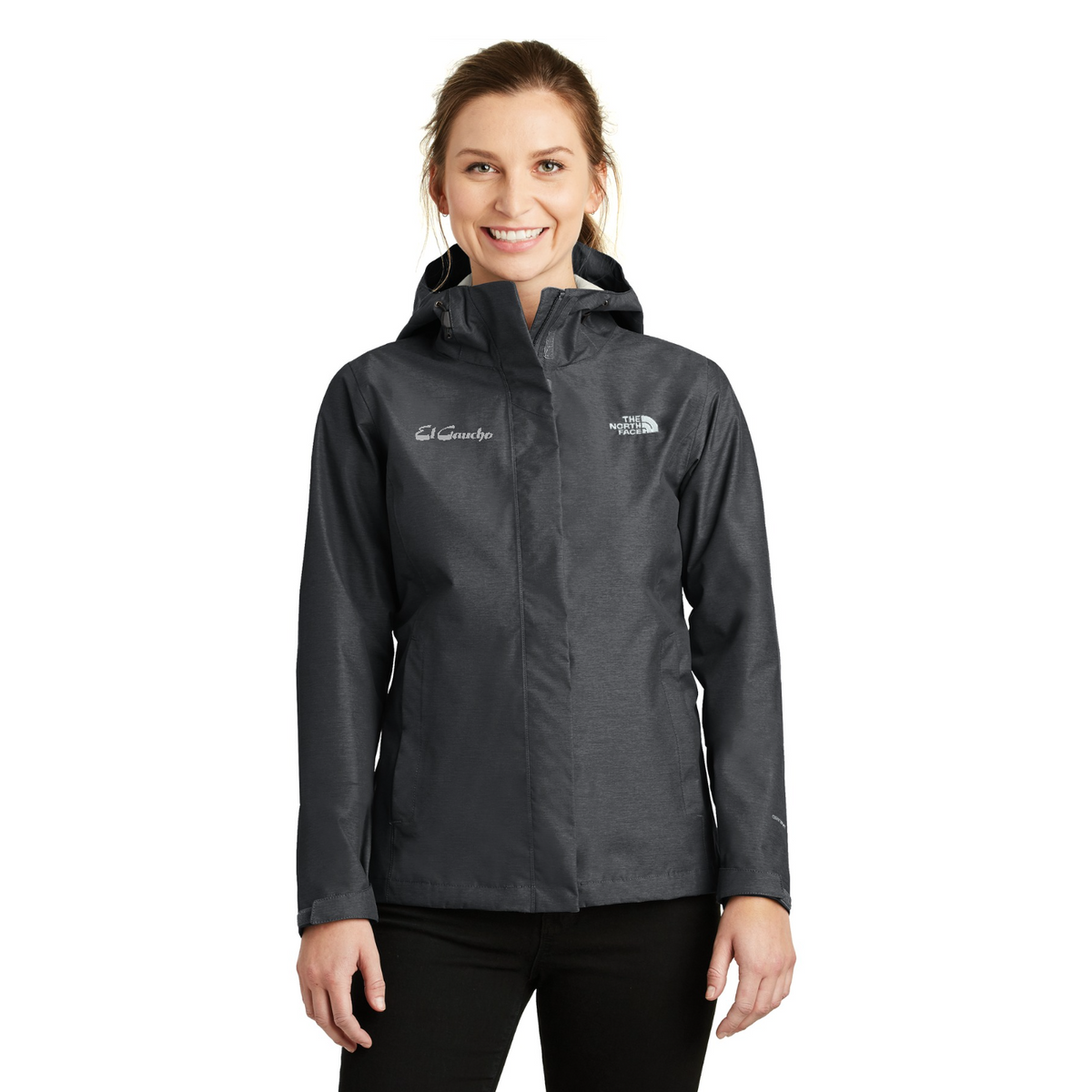 The North Face Women's DryVent Rain Jacket Embroidered - El Gaucho — model