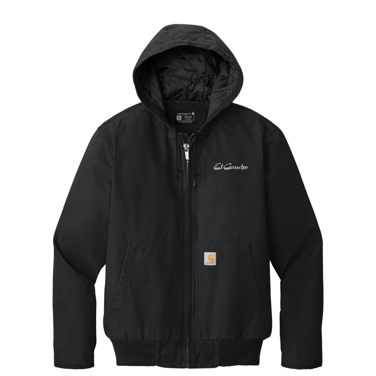 Carhartt Washed Duck Active Jac Embroidered - El Gaucho — Black