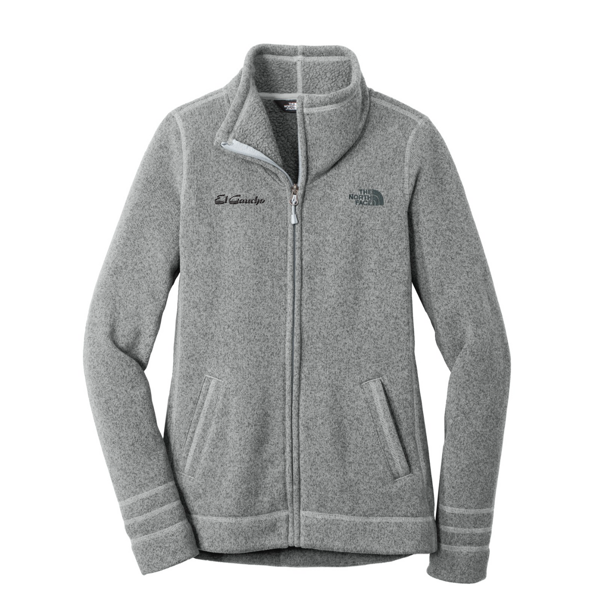 The North Face Women's Sweater Fleece Jacket Embroidered - El Gaucho — TNF Medium Grey Heather