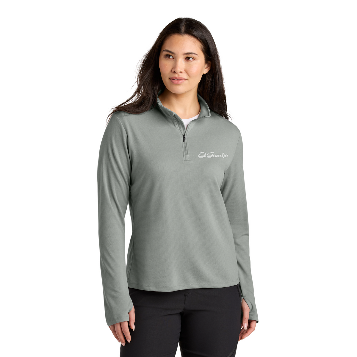 The North Face Women's Ambition 1/4-Zip Embroidered - El Gaucho — model
