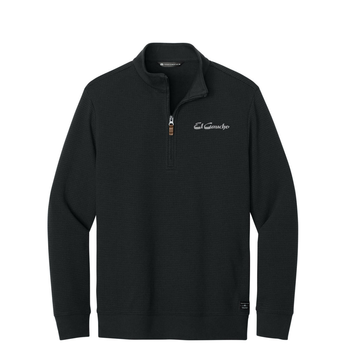 TravisMathew Waffle 1/4-Zip Embroidered - El Gaucho — Black