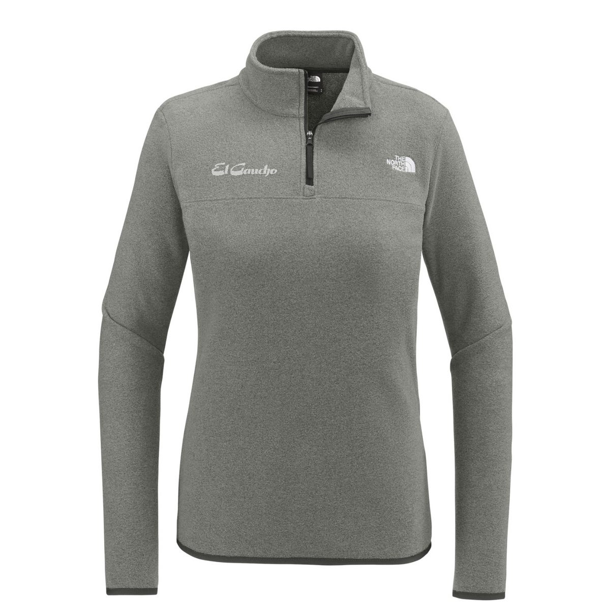The North Face Women's Glacier 1/4-Zip Fleece Embroidered - El Gaucho — TNF Medium Grey Heather