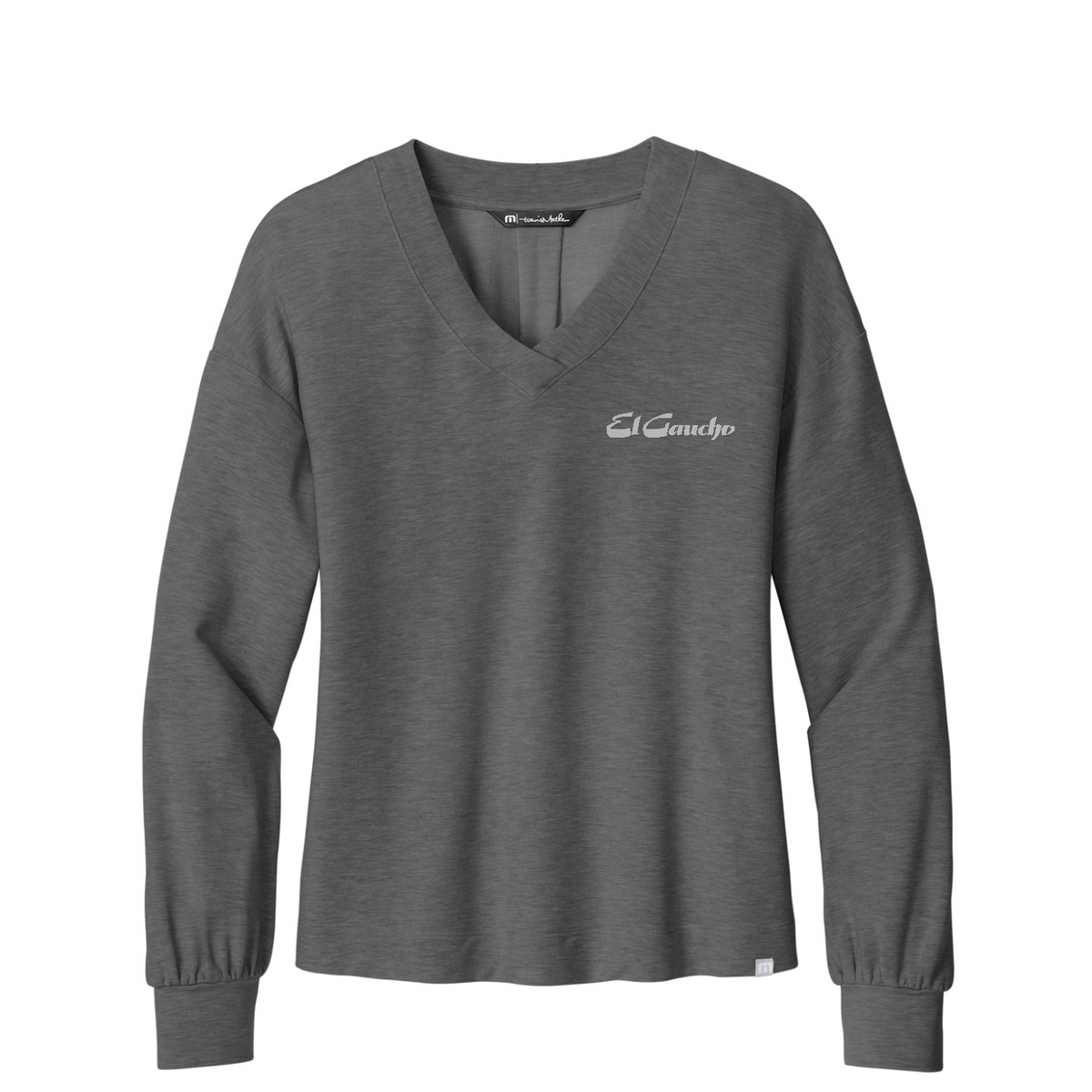 TravisMathew Women's Long Weekend V-Neck - El Gaucho — Dark Grey Heather