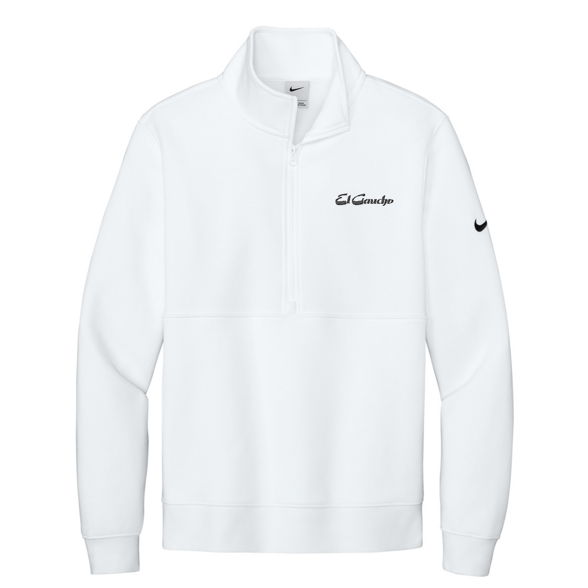 Nike Club Fleece Sleeve Swoosh 1/2-Zip Embroidered - El Gaucho — White