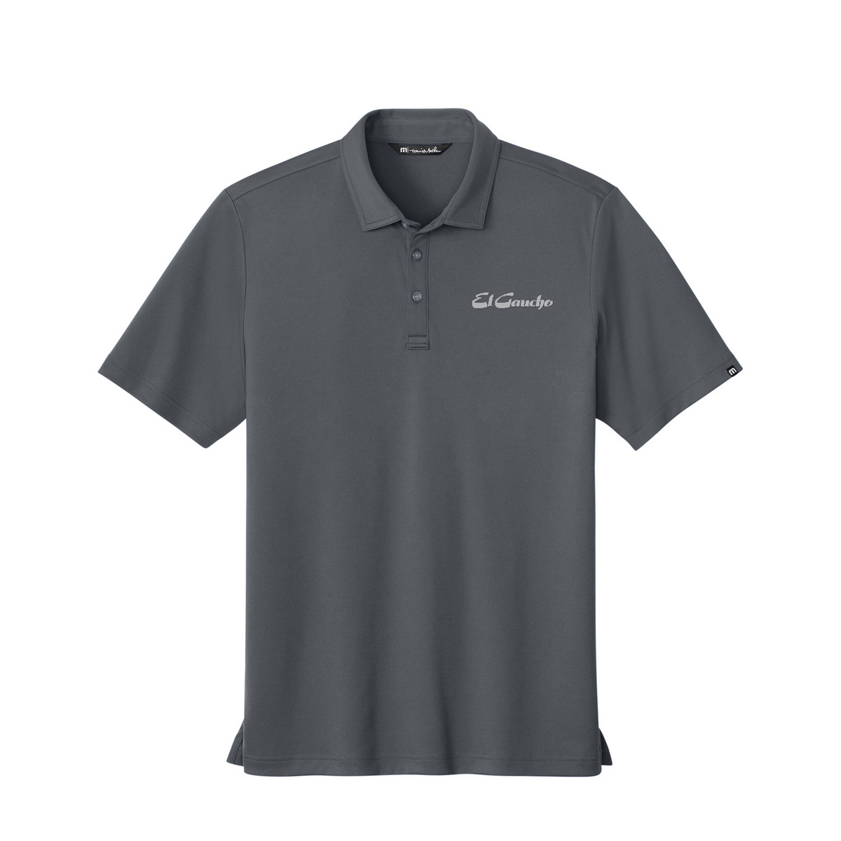 TravisMathew Coto Performance Polo Embroidered - El Gaucho — Quiet Shade Grey/ Black