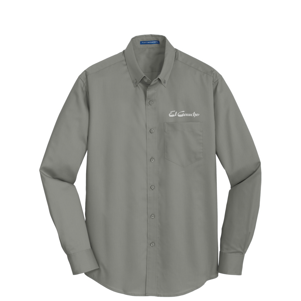 Port Authority SuperPro Twill Shirt Embroidered - El Gaucho — Monument Grey