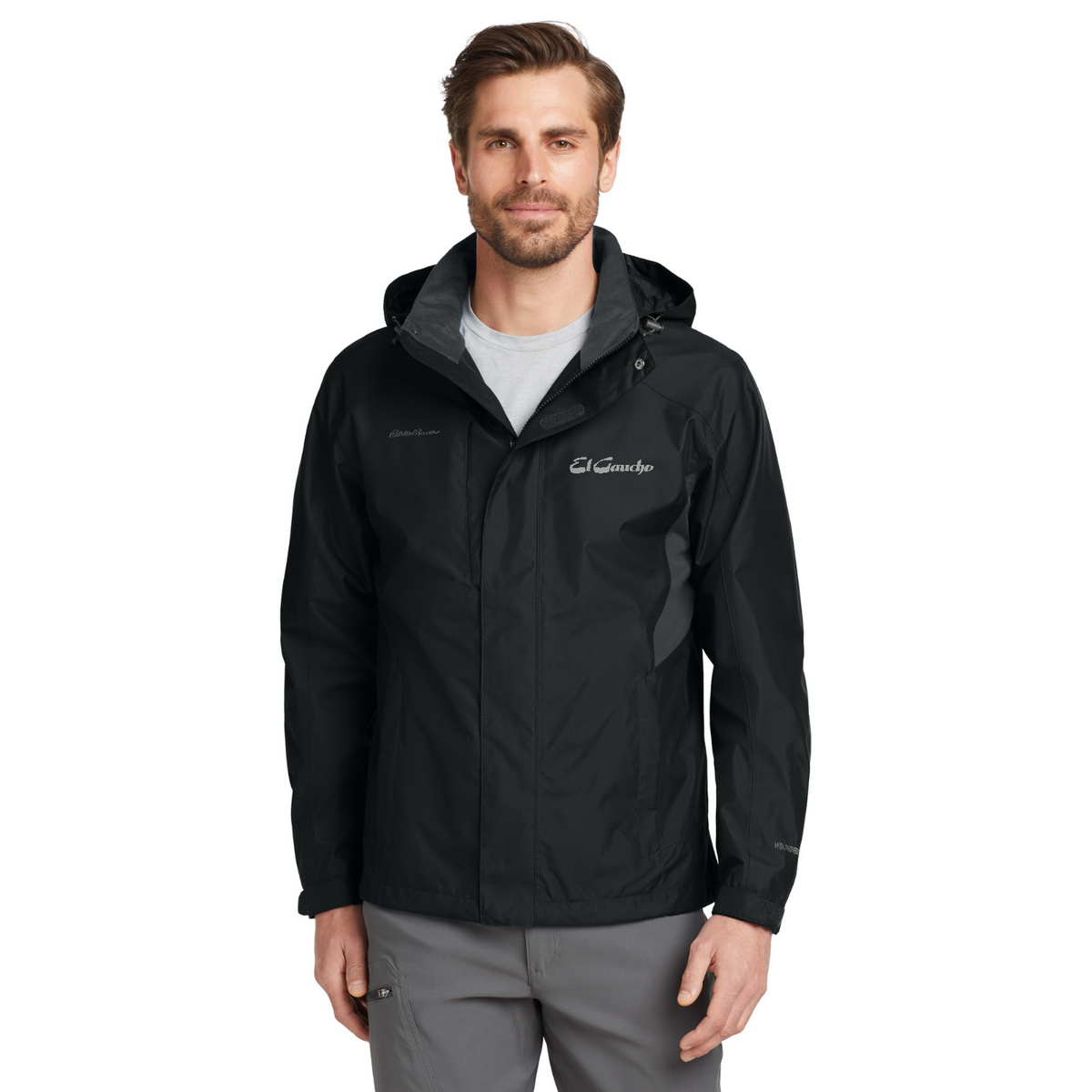 Eddie Bauer Rain Jacket Embroidered - El Gaucho — model