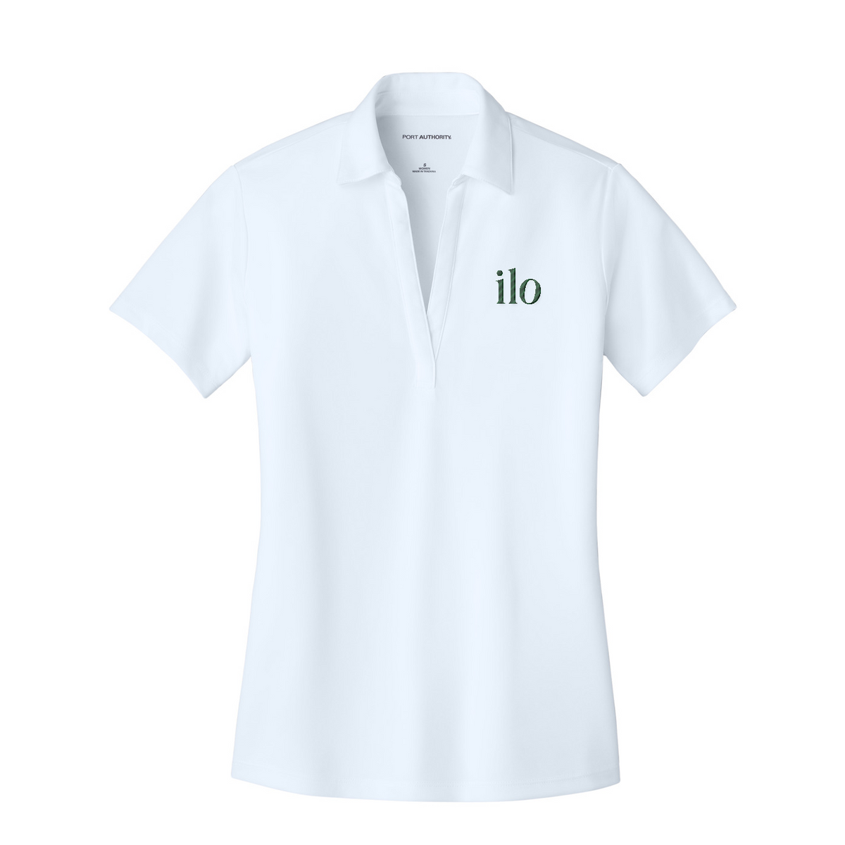 Port Authority Women's Silk Touch Performance Polo Embroidered - Ilo/The Bar — White