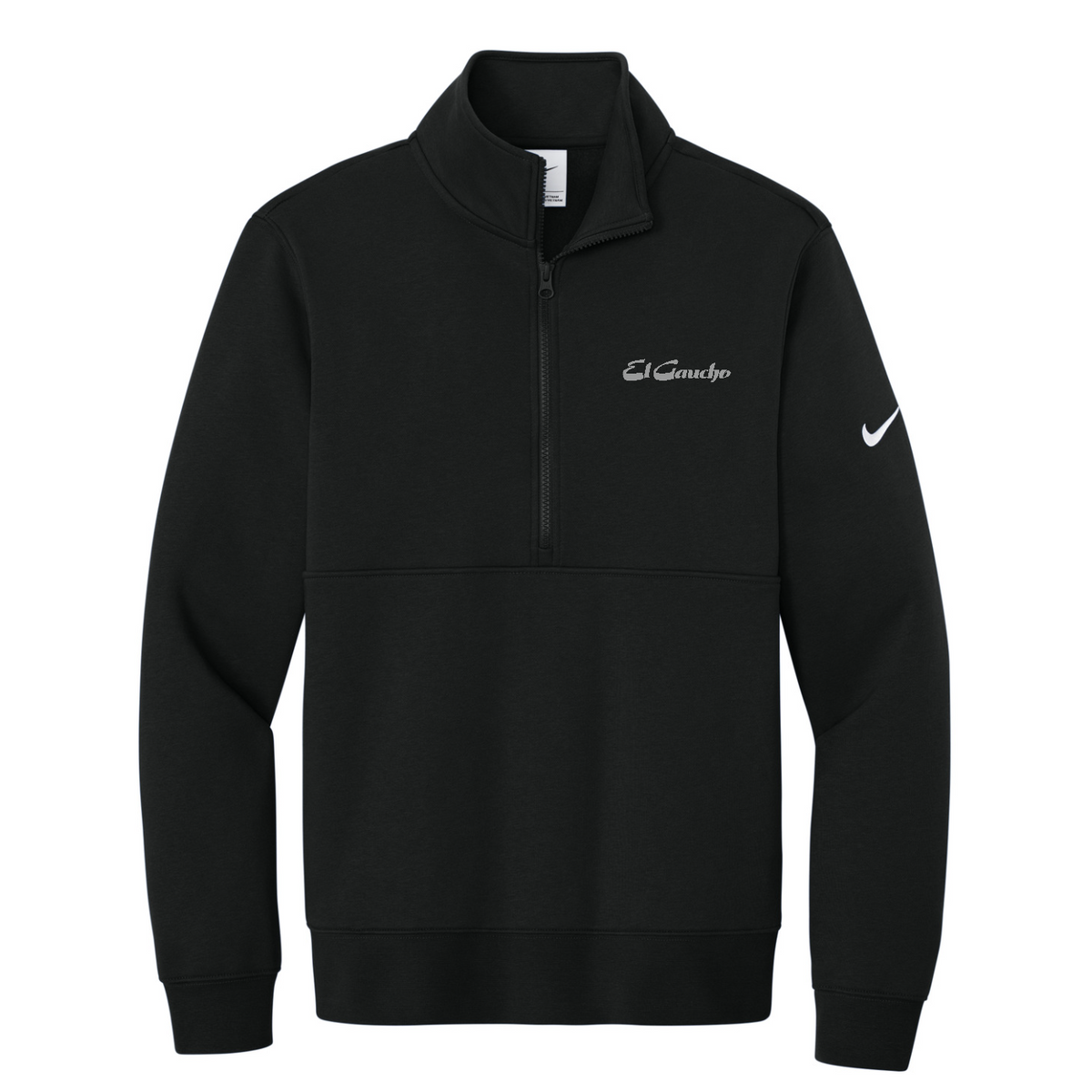 Nike Club Fleece Sleeve Swoosh 1/2-Zip Embroidered - El Gaucho — Black