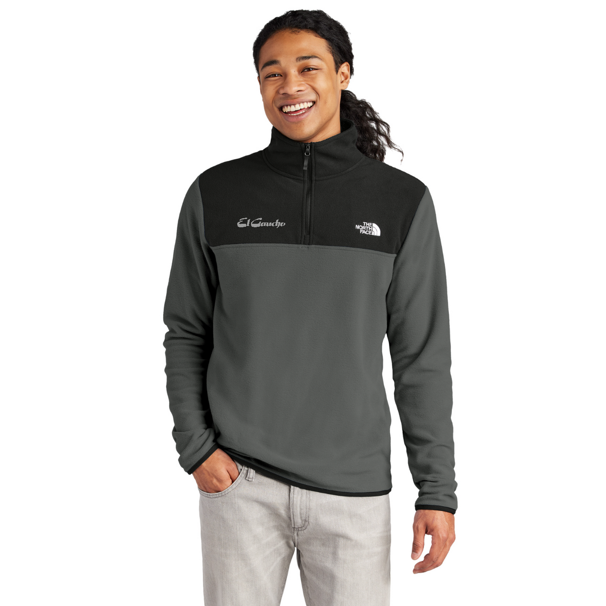 The North Face Glacier 1/4-Zip Fleece Embroidered - El Gaucho — model