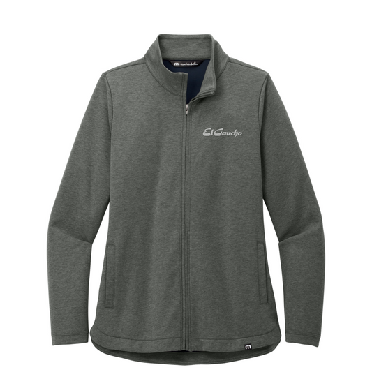 TravisMathew Women's Coveside Full-Zip Embroidered - El Gaucho — Dark Grey Heather