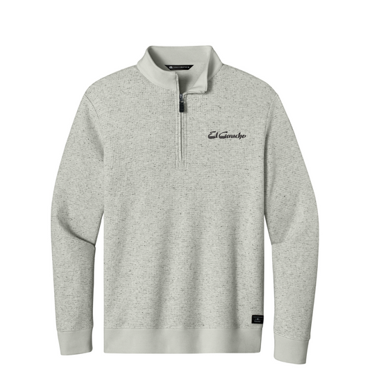 TravisMathew Waffle 1/4-Zip Embroidered - El Gaucho — Light Grey Heather