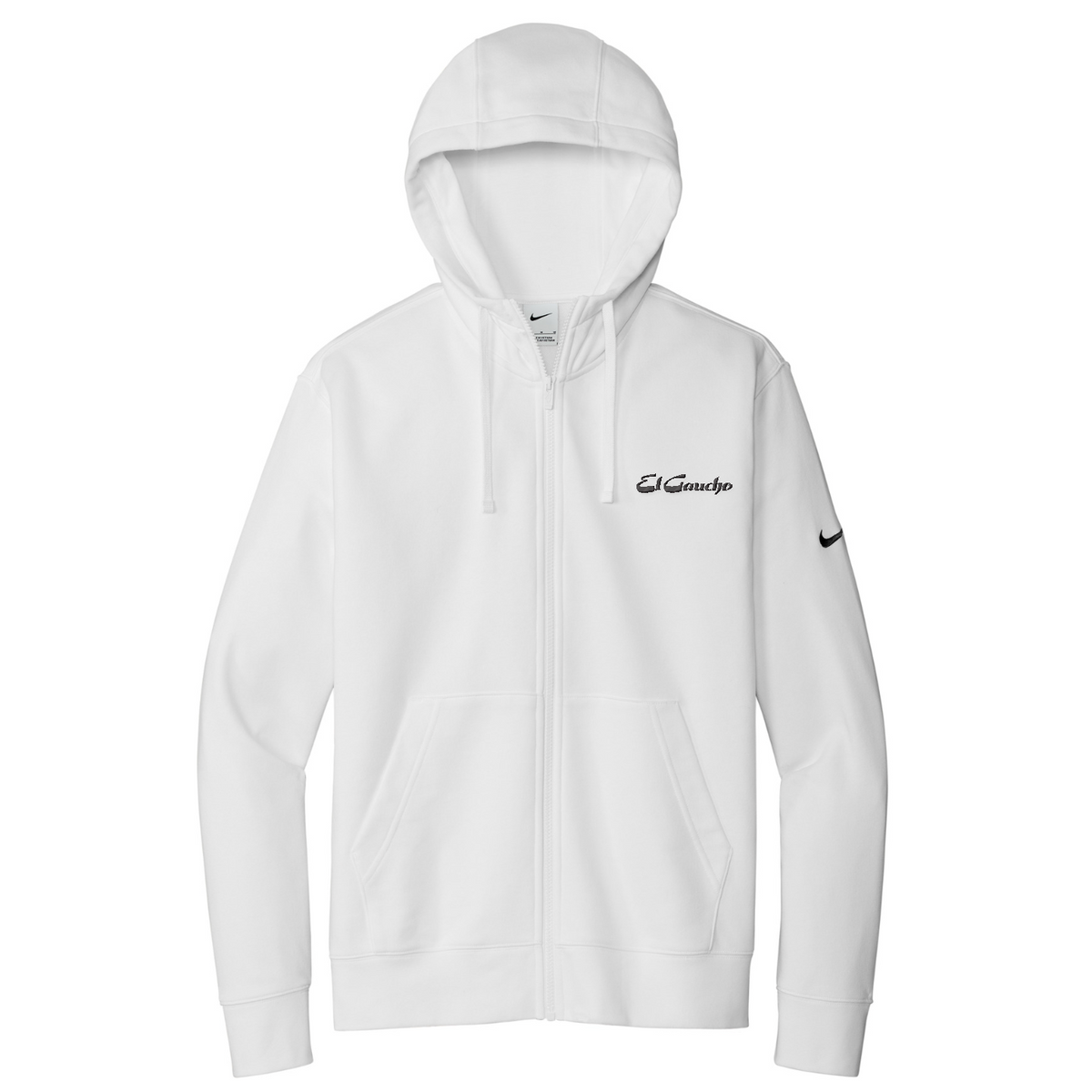 Nike Club Fleece Sleeve Swoosh Full-Zip Hoodie Embroidered - El Gaucho — White