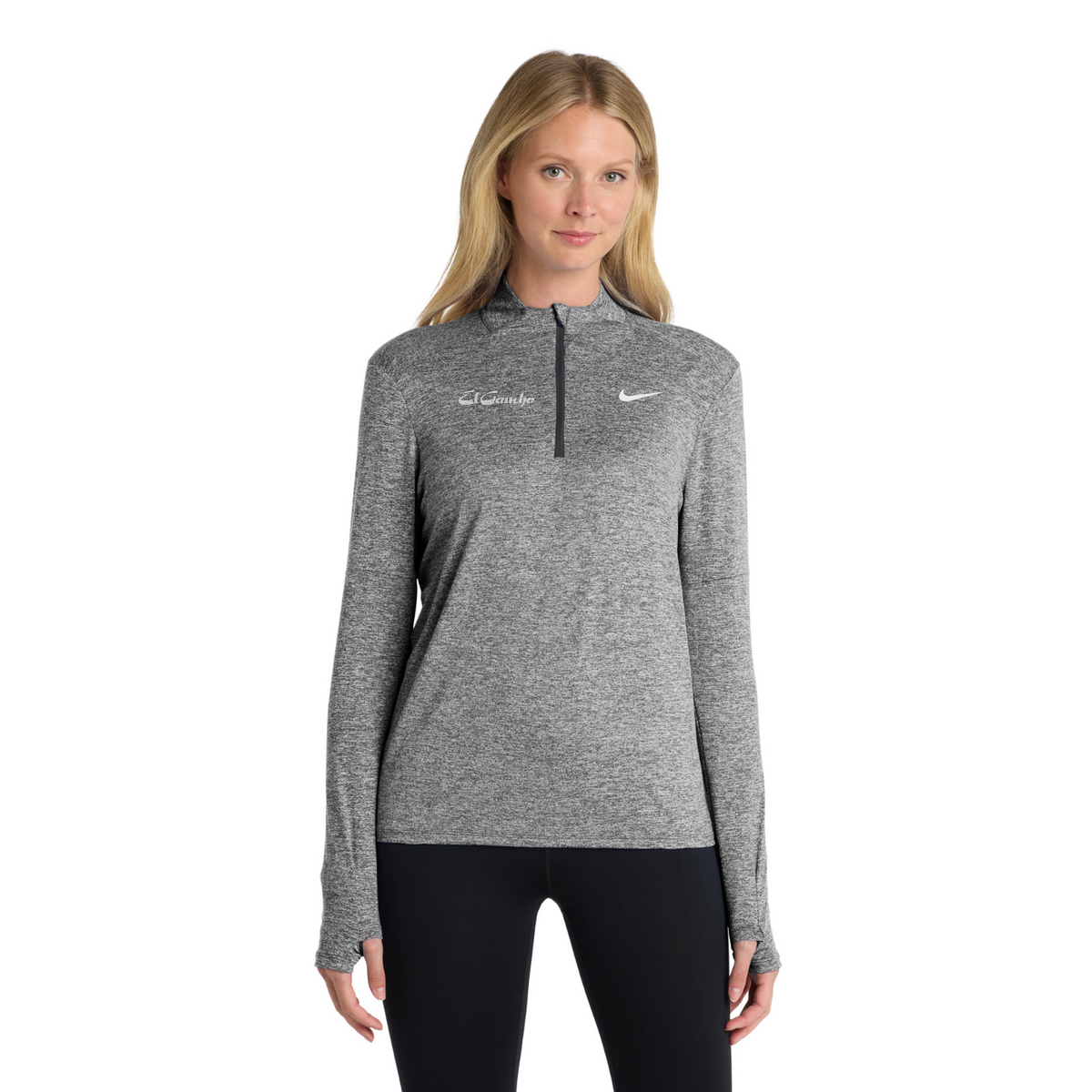 Nike Women's Dri-FIT Element 1/2-Zip Top Embroidered - El Gaucho — model