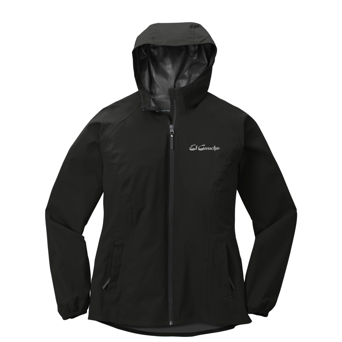 Port Authority  Women's Essential Rain Jacket Embroidered - El Gaucho — Deep Black