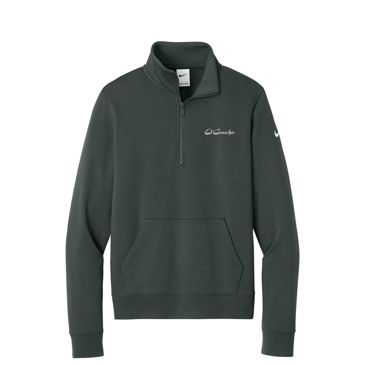 Nike Women's Club Fleece Sleeve Swoosh 1/2-Zip Embroidered - El Gaucho — Anthracite