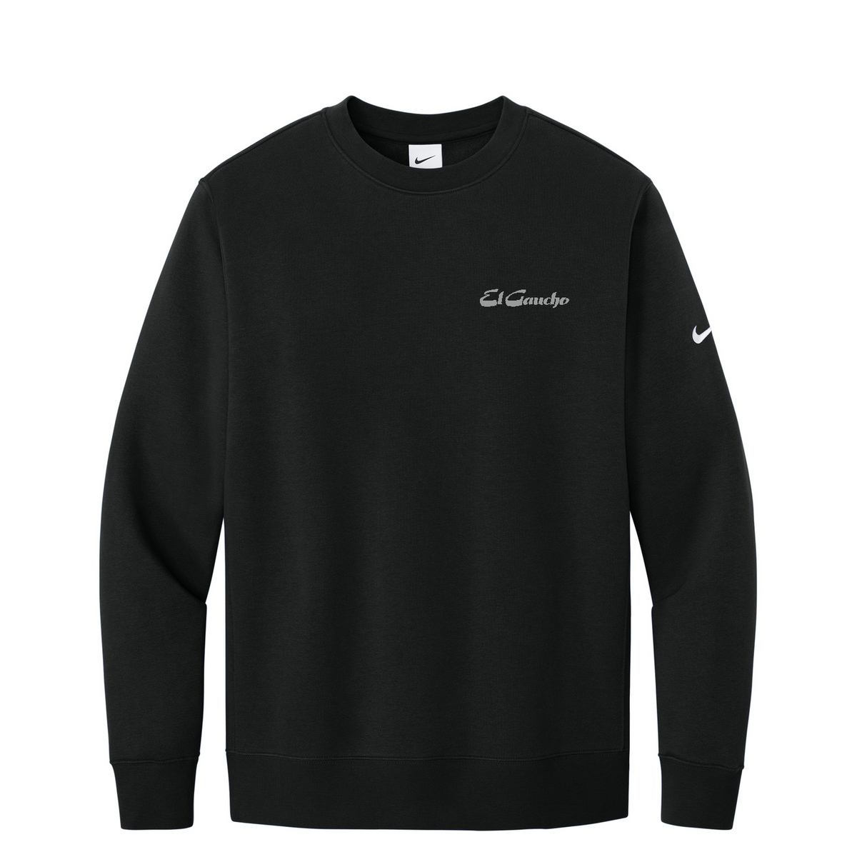 Nike Club Fleece Sleeve Swoosh Crew - El Gaucho — Black