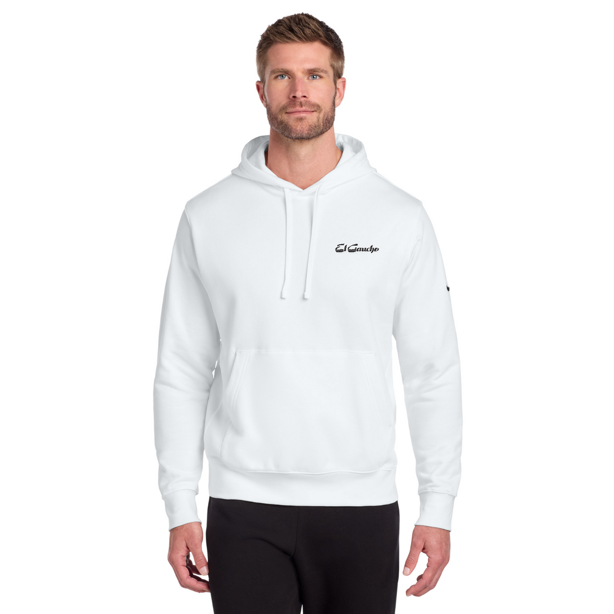 Nike Club Fleece Sleeve Swoosh Pullover Hoodie - El Gaucho — model
