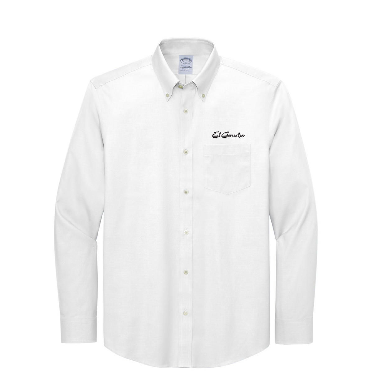 Brooks Brothers Wrinkle-Free Stretch Pinpoint Shirt Embroidered - El Gaucho — White