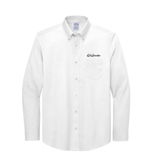 Brooks Brothers Wrinkle-Free Stretch Pinpoint Shirt Embroidered - El Gaucho — White