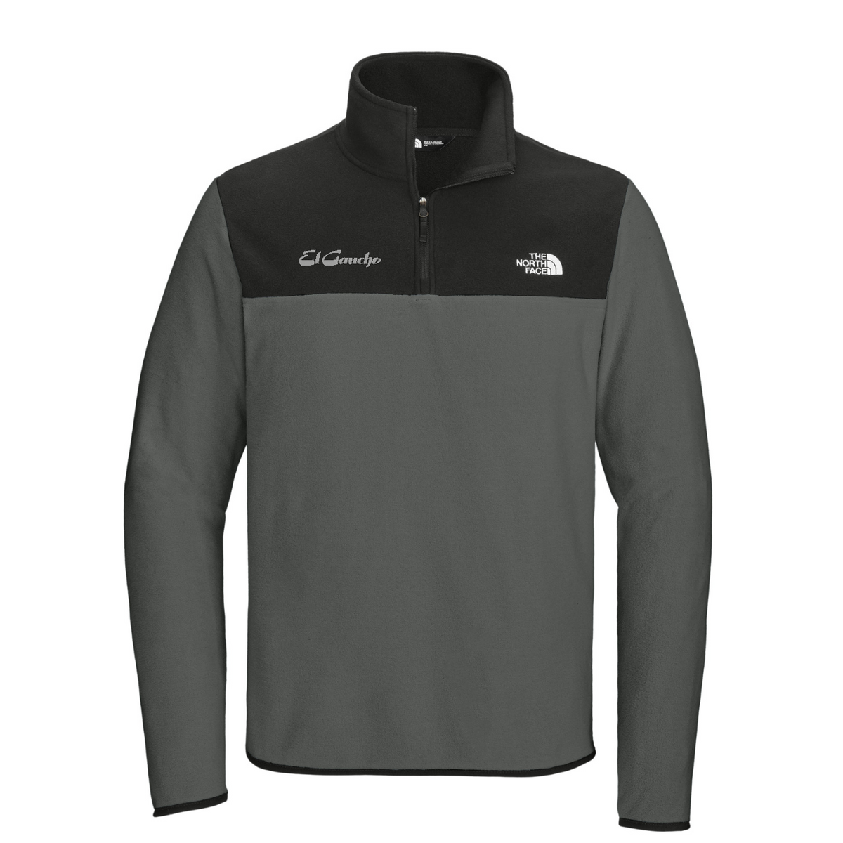 The North Face Glacier 1/4-Zip Fleece Embroidered - El Gaucho — Asphalt Grey/ TNF Black