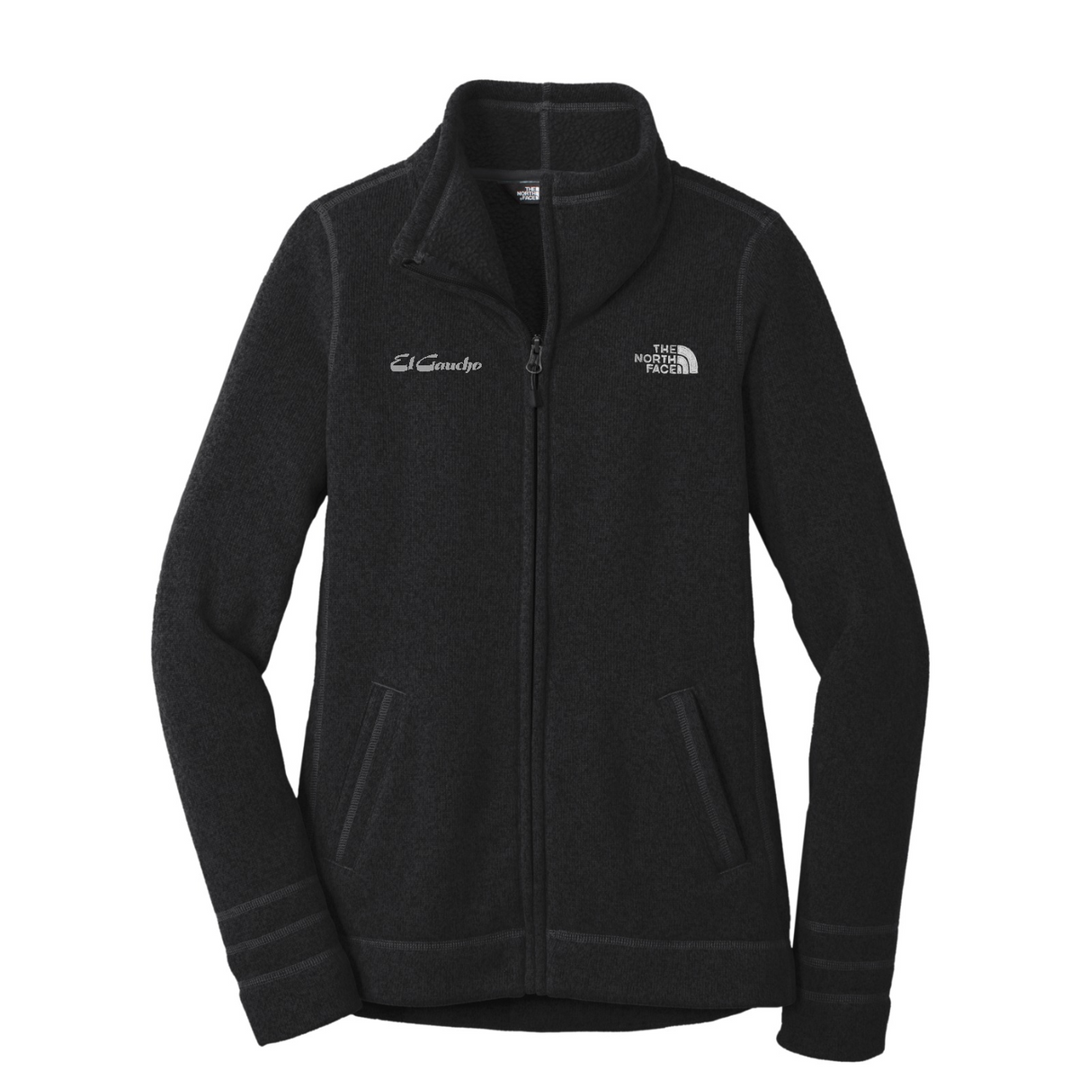 The North Face Women's Sweater Fleece Jacket Embroidered - El Gaucho — TNF Black Heather