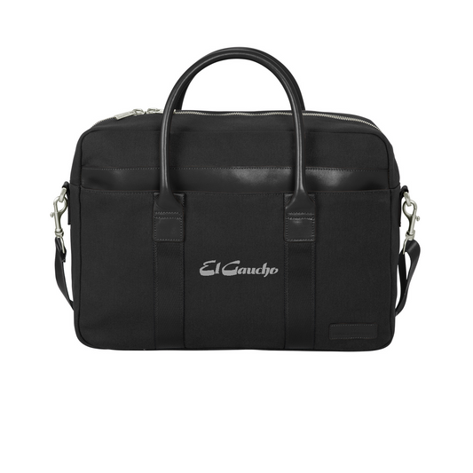 Brooks Brothers Wells Briefcase Embroidered - El Gaucho — Black