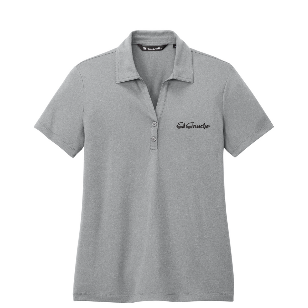 TravisMathew Women's Coto Performance Polo Embroidered - El Gaucho — Quiet Shade Grey Heather