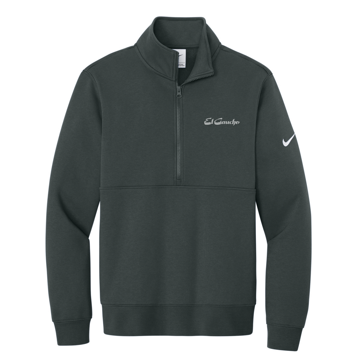 Nike Club Fleece Sleeve Swoosh 1/2-Zip Embroidered - El Gaucho — Anthracite