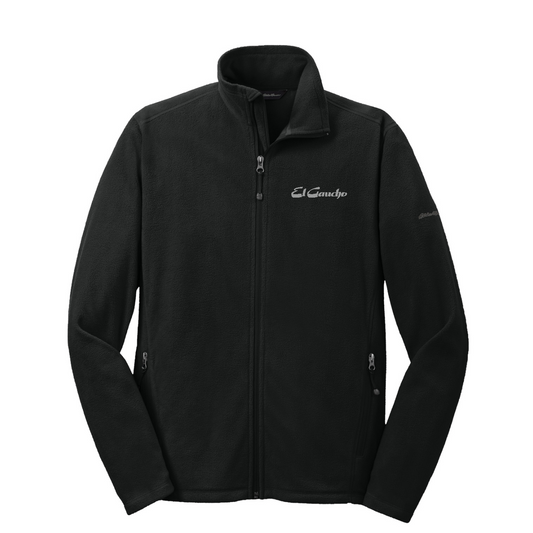 Eddie Bauer Full-Zip Microfleece Jacket Embroidered - El Gaucho — Black