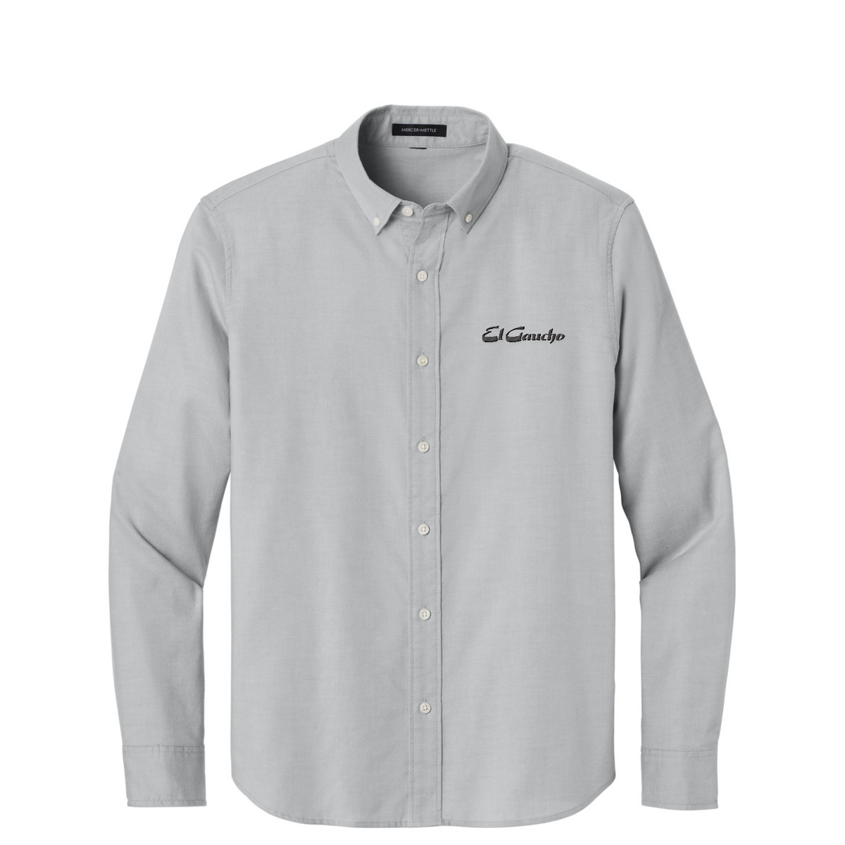 Mercer+Mettle Long Sleeve Modern Oxford Shirt Embroidered - El Gaucho — Gusty Grey