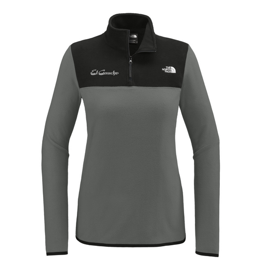 The North Face Women's Glacier 1/4-Zip Fleece Embroidered - El Gaucho — Asphalt Grey/ TNF Black