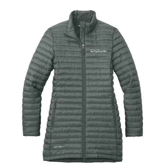 Eddie Bauer Women's Packable Quilted Full-Zip Embroidered - El Gaucho — Metal Grey