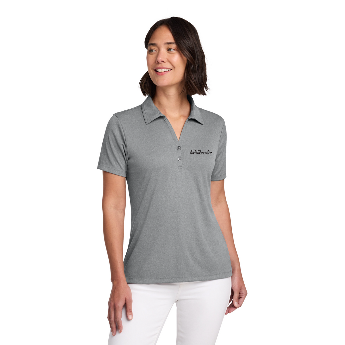 TravisMathew Women's Coto Performance Polo Embroidered - El Gaucho — model