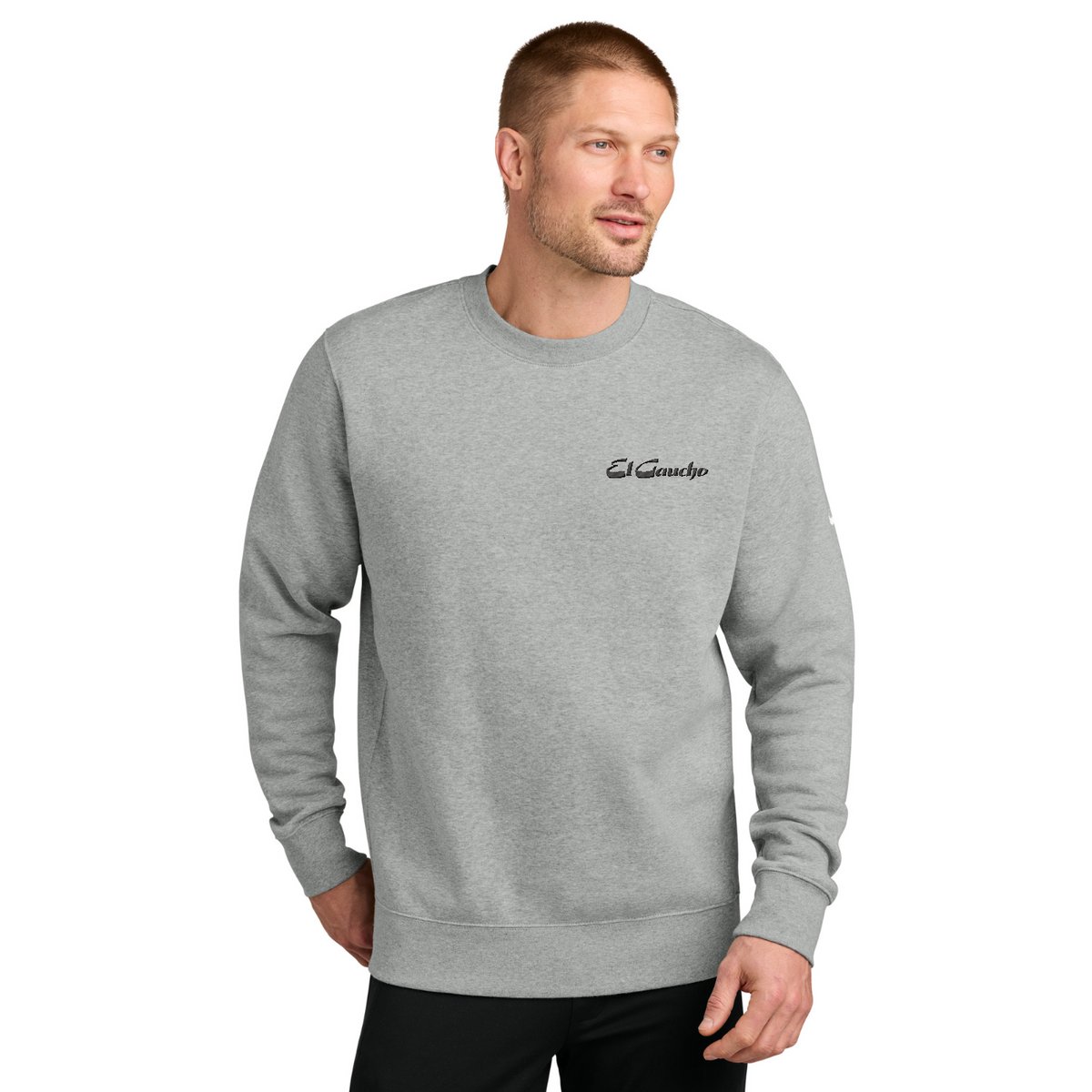 Nike Club Fleece Sleeve Swoosh Crew - El Gaucho — model