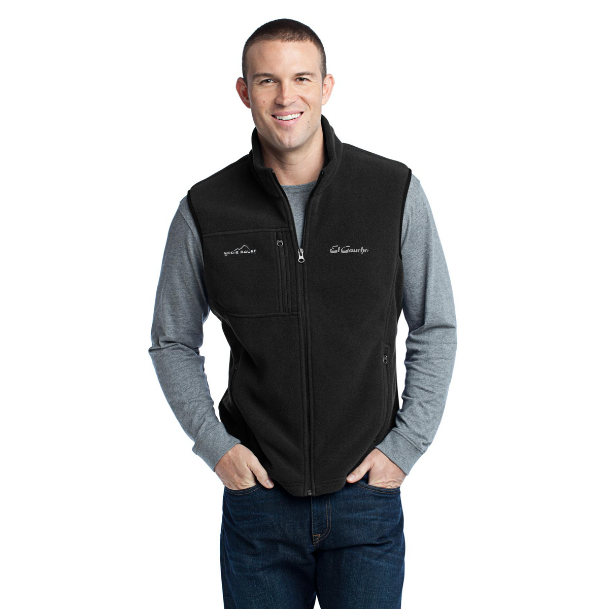 Eddie Bauer - Fleece Vest Embroidered - El Gaucho — model