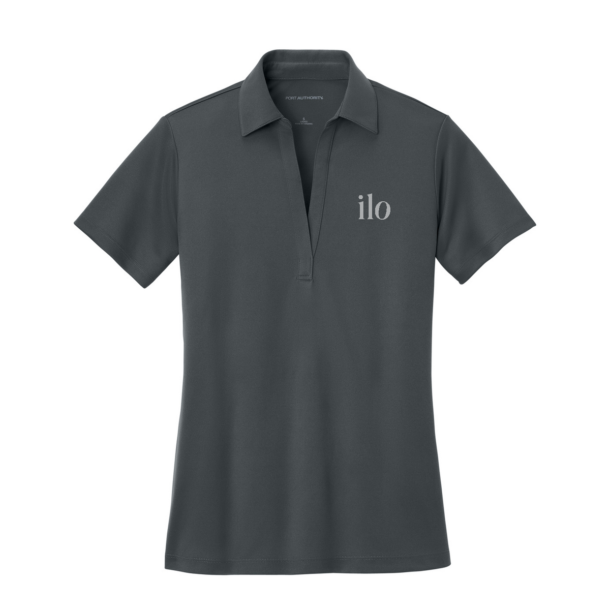 Port Authority Women's Silk Touch Performance Polo Embroidered - Ilo/The Bar — Steel Grey