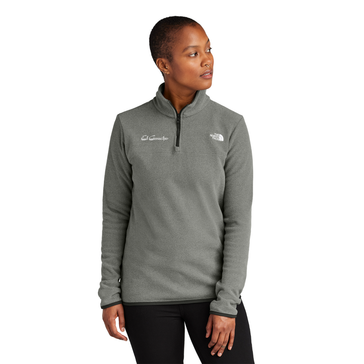 The North Face Women's Glacier 1/4-Zip Fleece Embroidered - El Gaucho — model