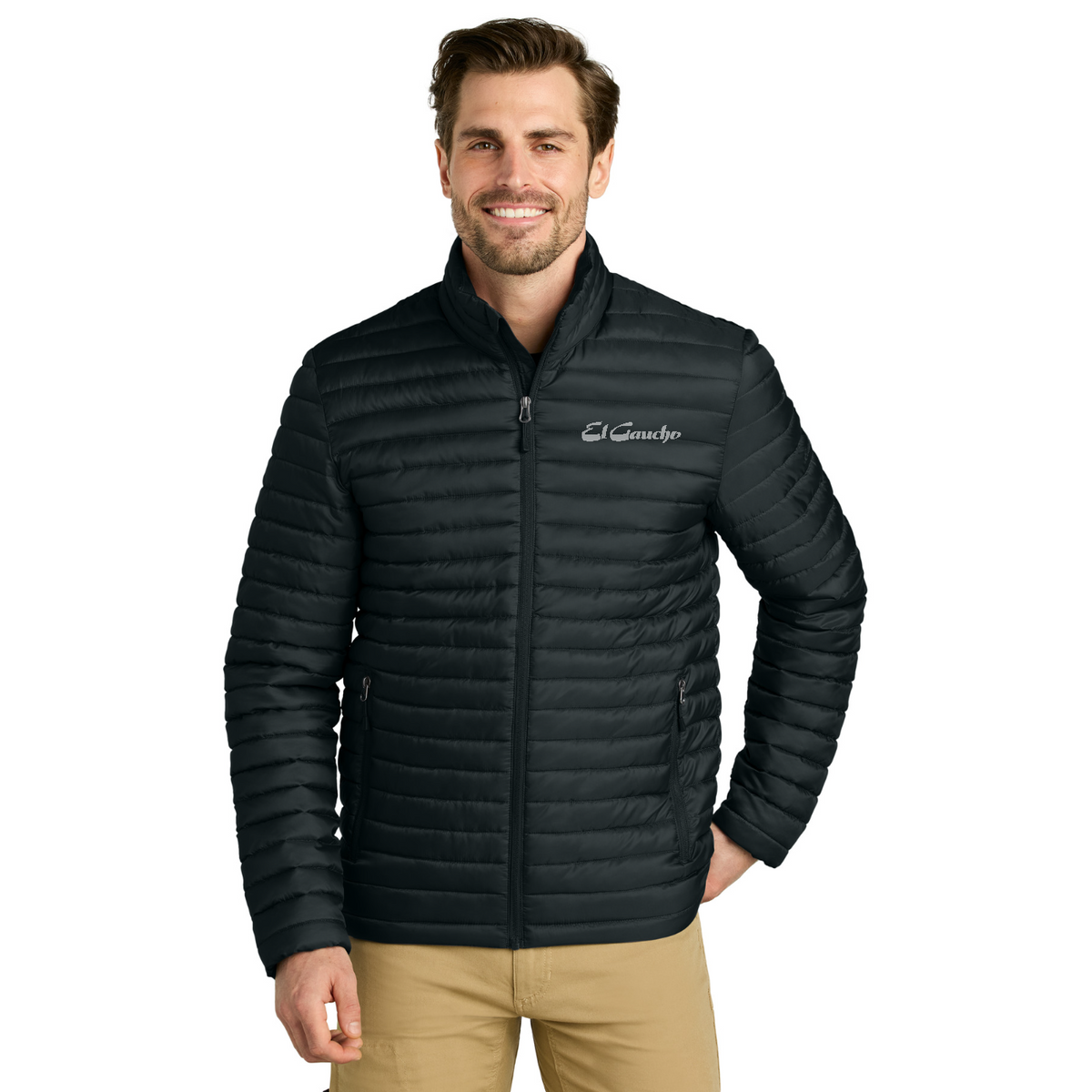 Eddie Bauer Packable Quilted Full-Zip Embroidered - El Gaucho — model