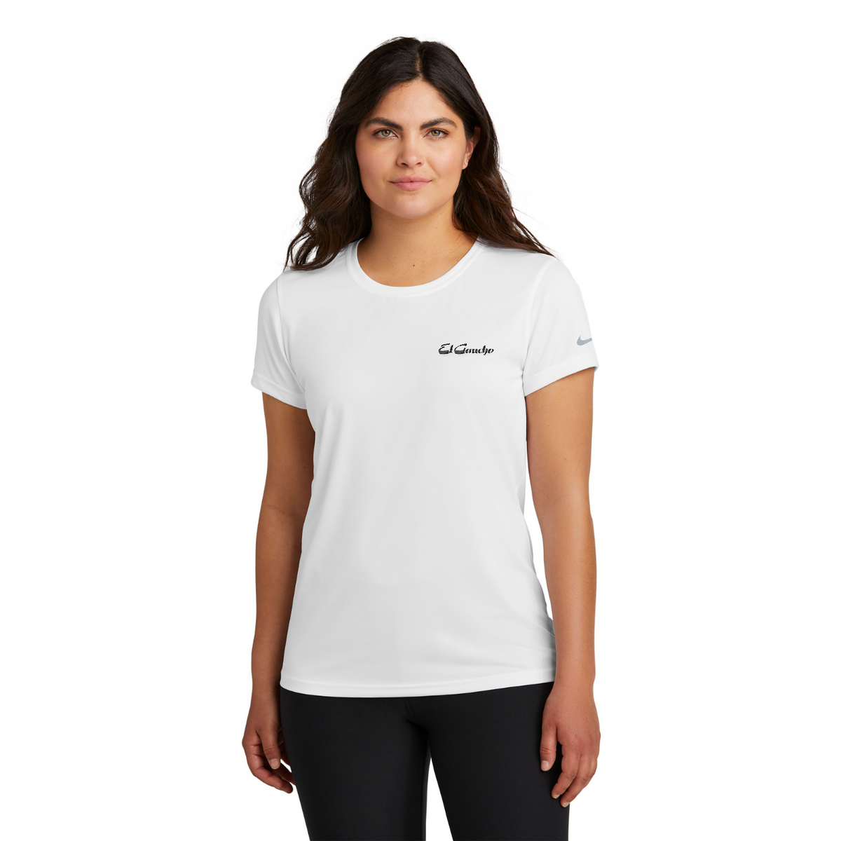 Nike Women's Swoosh Sleeve rLegend Tee - El Gaucho — model