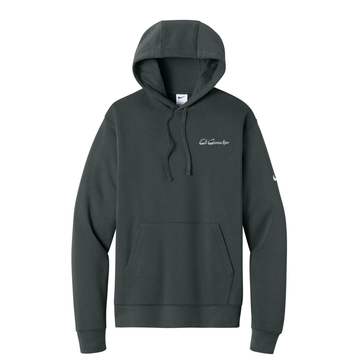 Nike Club Fleece Sleeve Swoosh Pullover Hoodie - El Gaucho — Anthracite