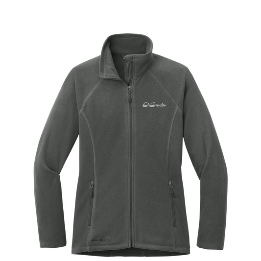 Eddie Bauer Women's Full-Zip Microfleece Jacket Embroidered - El Gaucho — Grey Steel